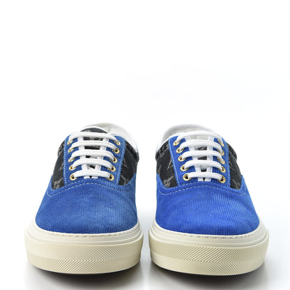 Louis Vuitton Suede Savane Monogram Mens Trocadero Richelieu Sneakers 9.5 Blue 2 of 10
