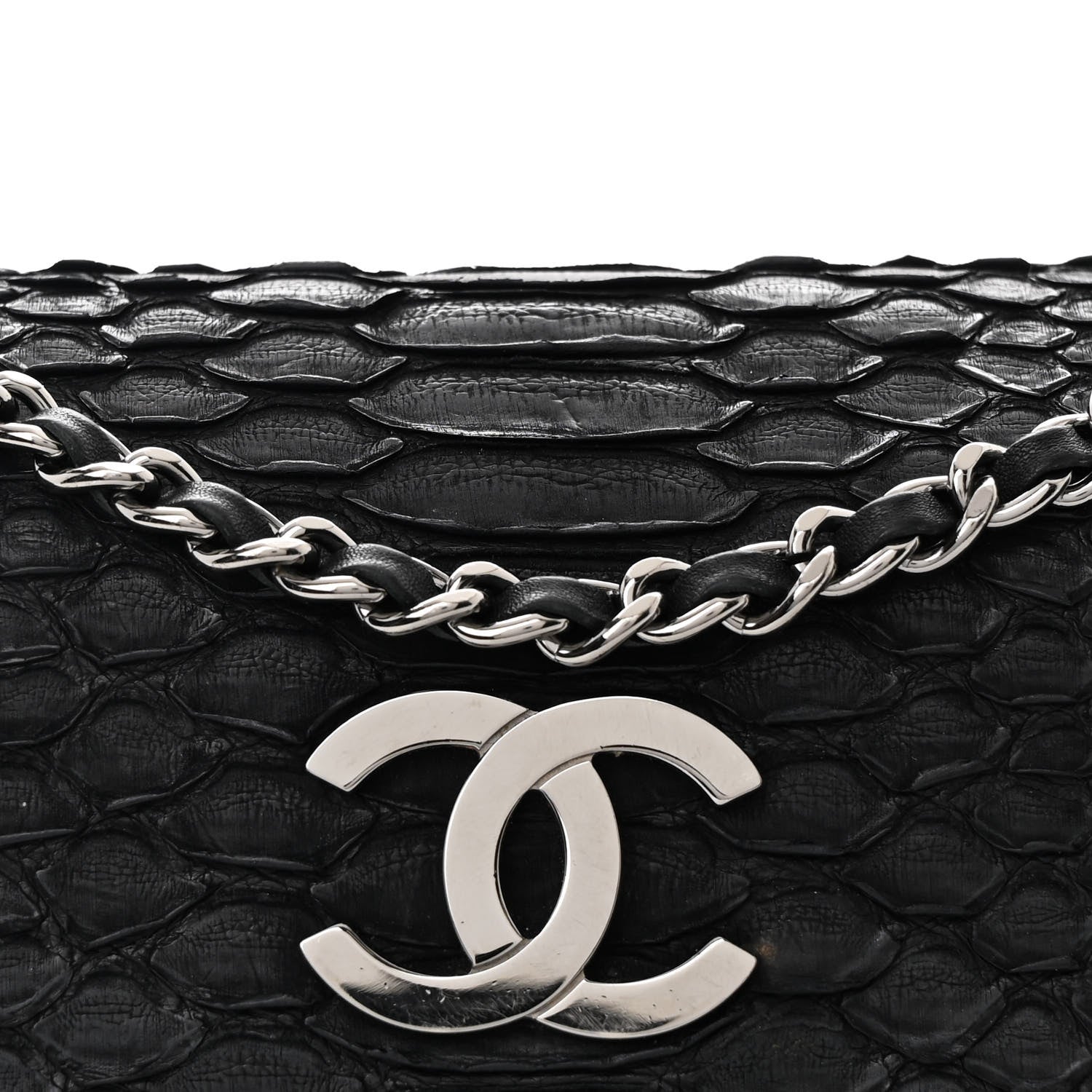 Chanel Snakeskin Mini  Flap Black 8 of 11