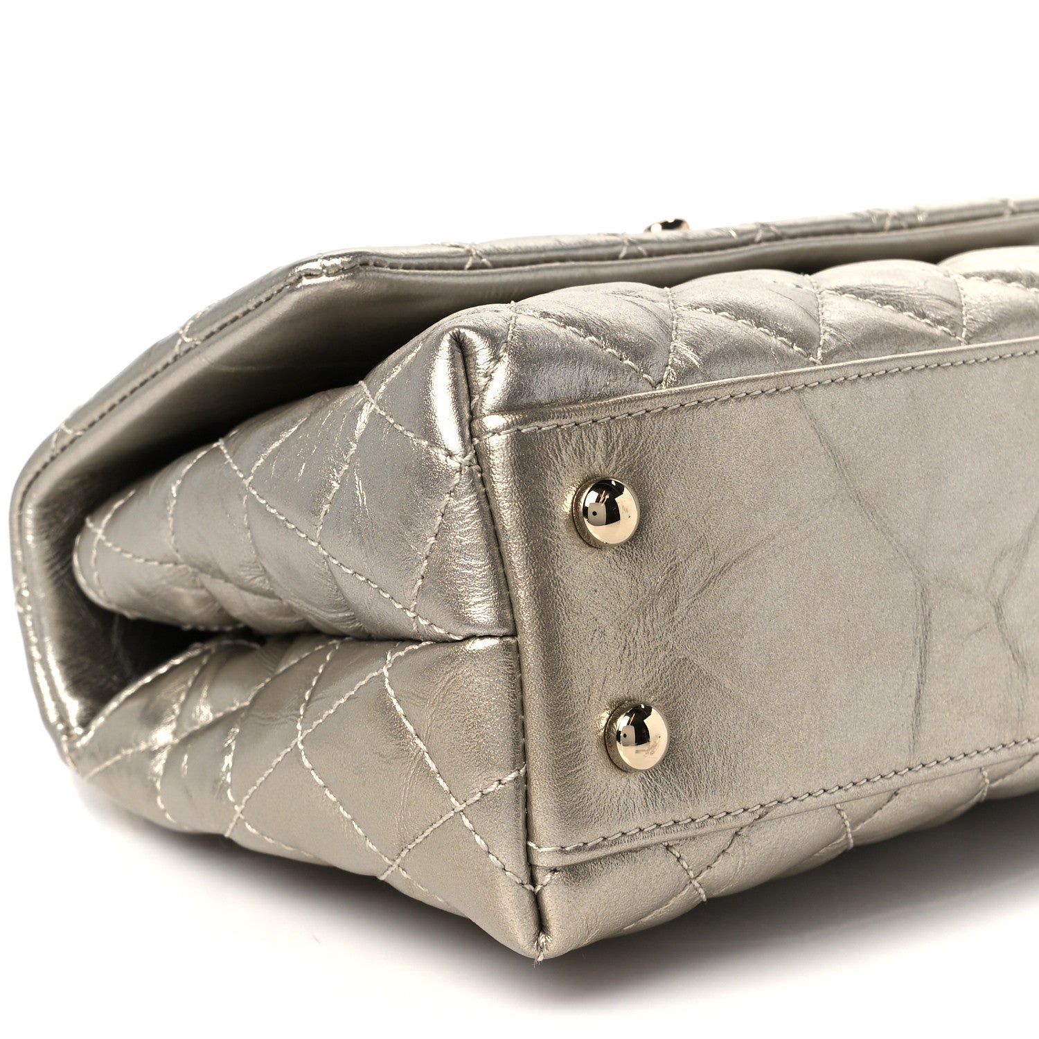 Chanel Metallic Aged Calfskin Quilted Mini Coco Handle Flap Gold 10 of 11