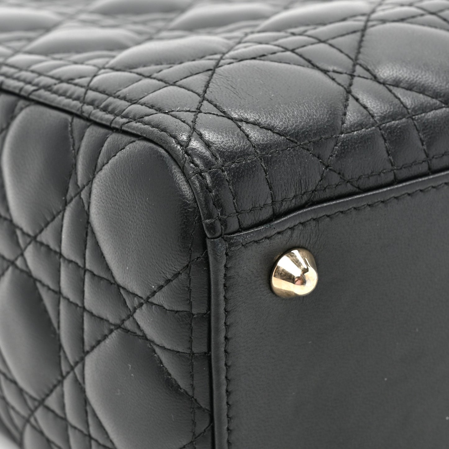 Lambskin Cannage Large Lady Dior Black