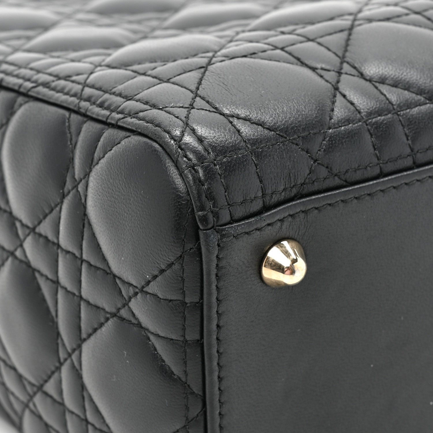 Christian Dior Lambskin Cannage Large Lady Dior Black 10 of 14