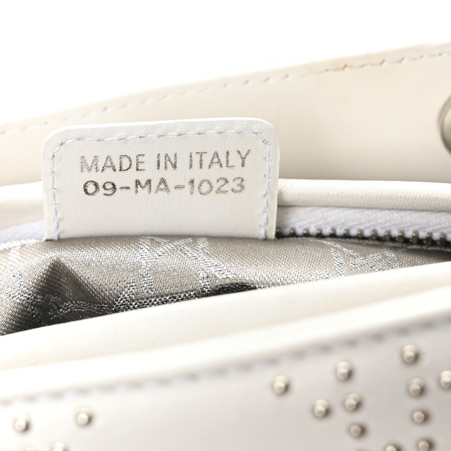 Christian Dior Lambskin Studded Cannage Medium Lady Dior White 7 of 10