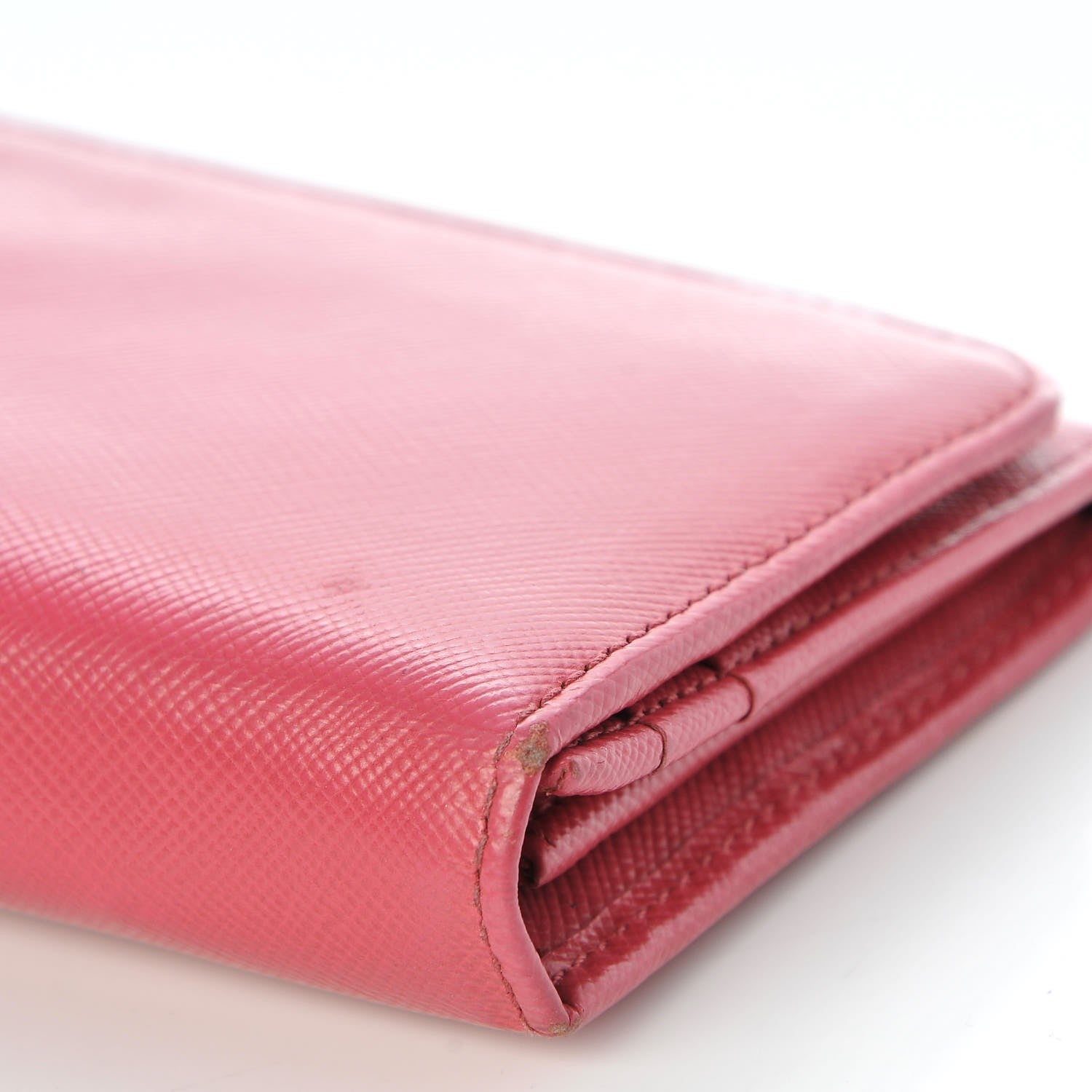 Prada Saffiano Metal Continental Flap Wallet Peonia 12 of 14
