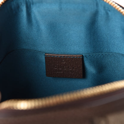 Gucci GG Supreme Monogram Textured Dollar Calfskin Web Small Ophidia Dome Shoulder Bag Beige Ebony New Acero 6 of 9