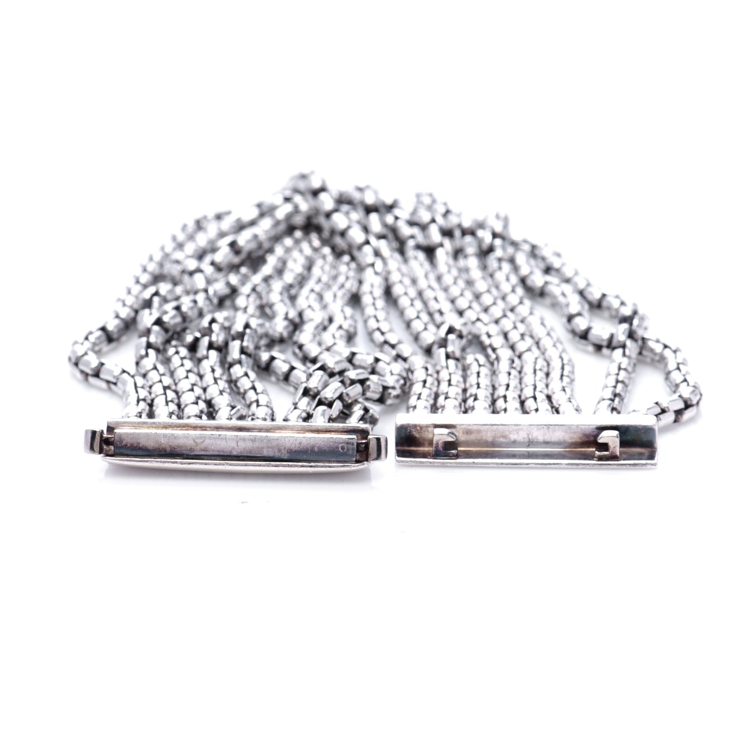 Sterling Silver Eight-Row Box Chain Bracelet