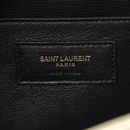 Saint Laurent Grain De Poudre Textured Mixed Matelasse Medium Triquilt Monogram Satchel Crema Soft 6 of 13