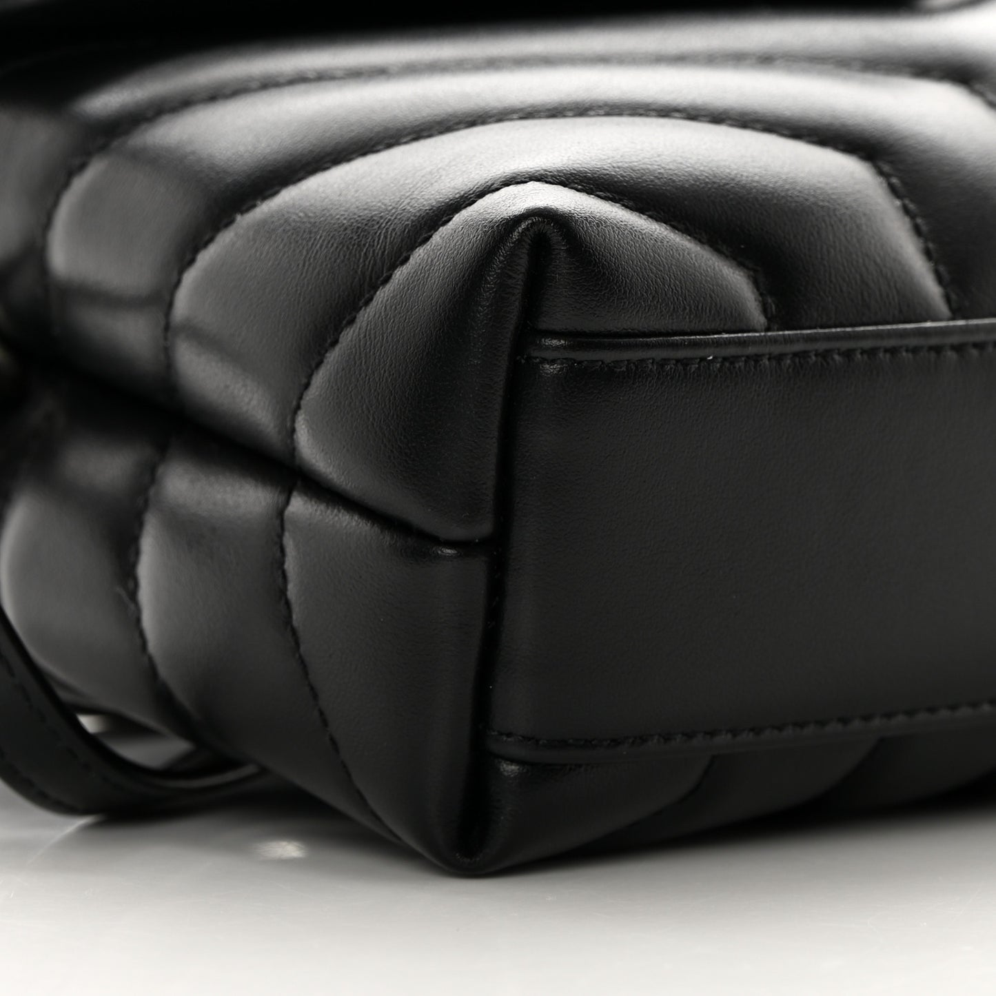 Calfskin Y Quilted Monogram Toy Loulou Crossbody Bag Black