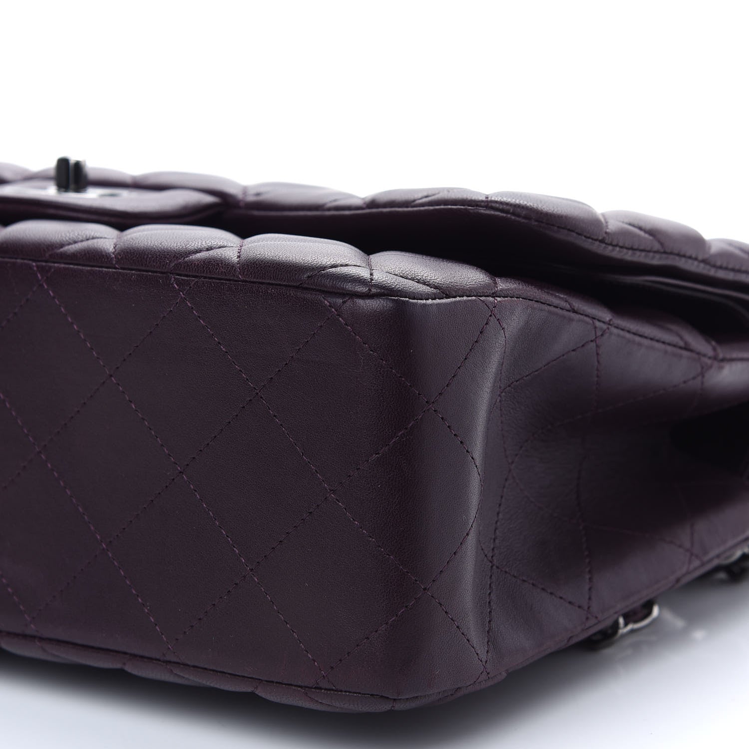 Chanel Lambskin Quilted Jumbo Double Flap Purple 9 of 9