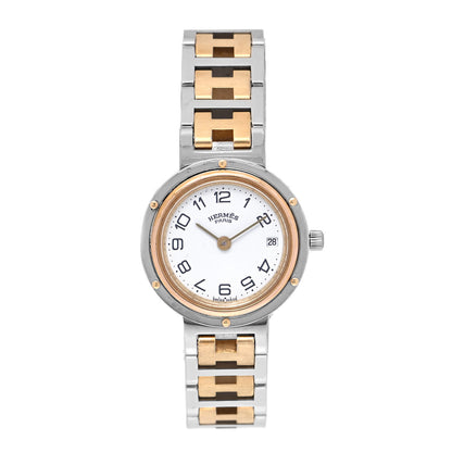 Hermes Stainless Steel 24mm Clipper Quartz Watch Gold 1 of 4