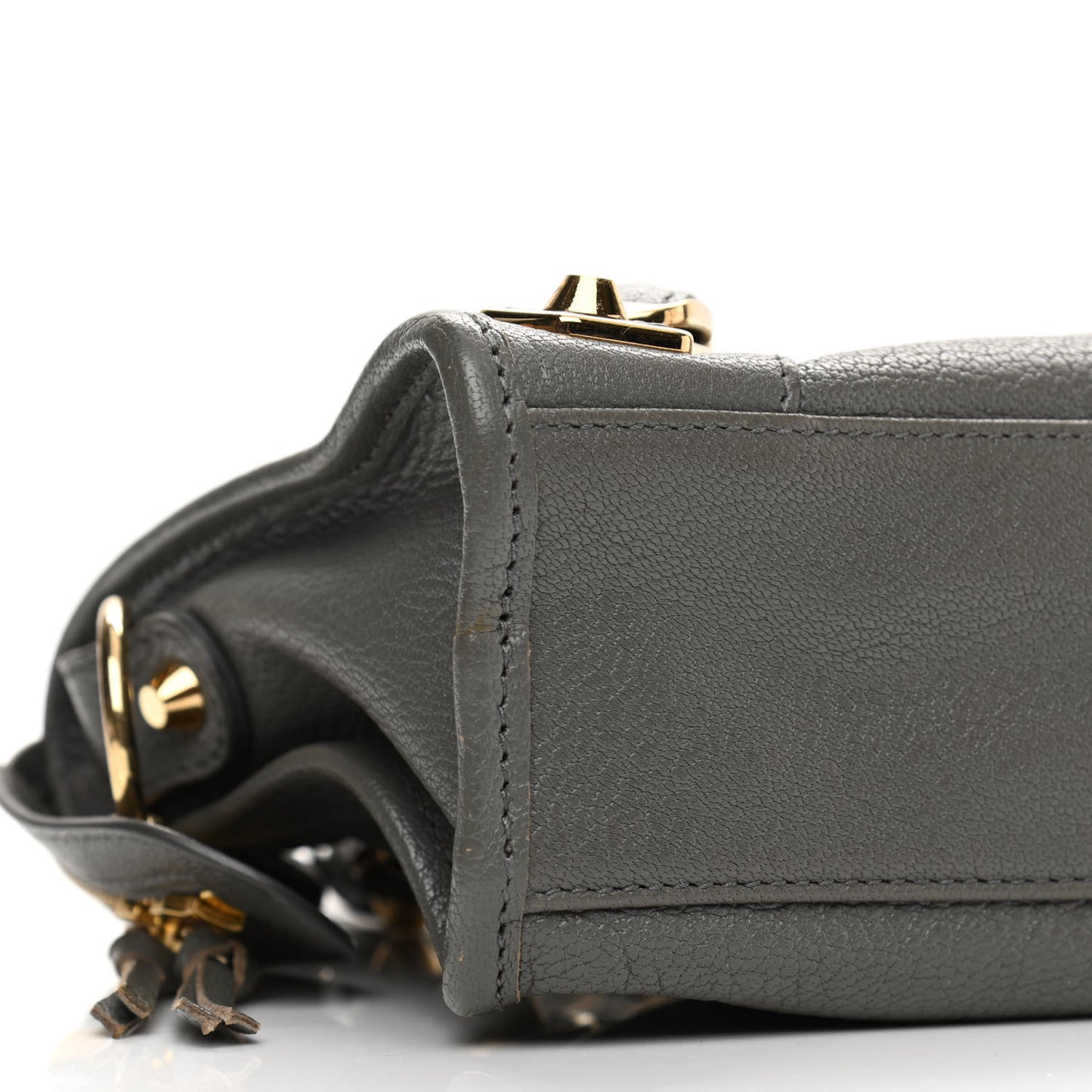 Chevre Gold Metallic Edge Hardware Mini City Gris Acier