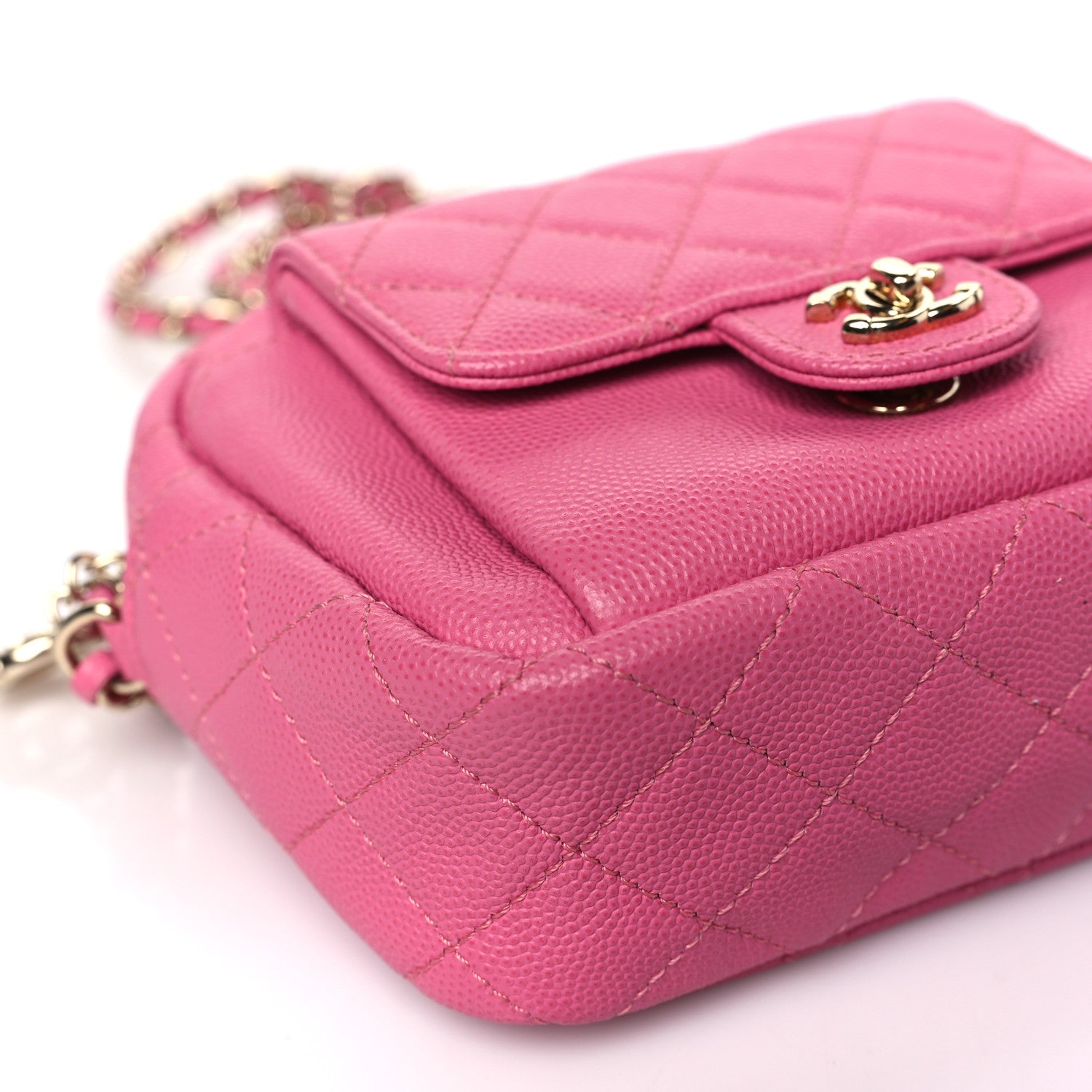 Chanel Caviar Quilted CC Day Camera Case Pink 7 of 8
