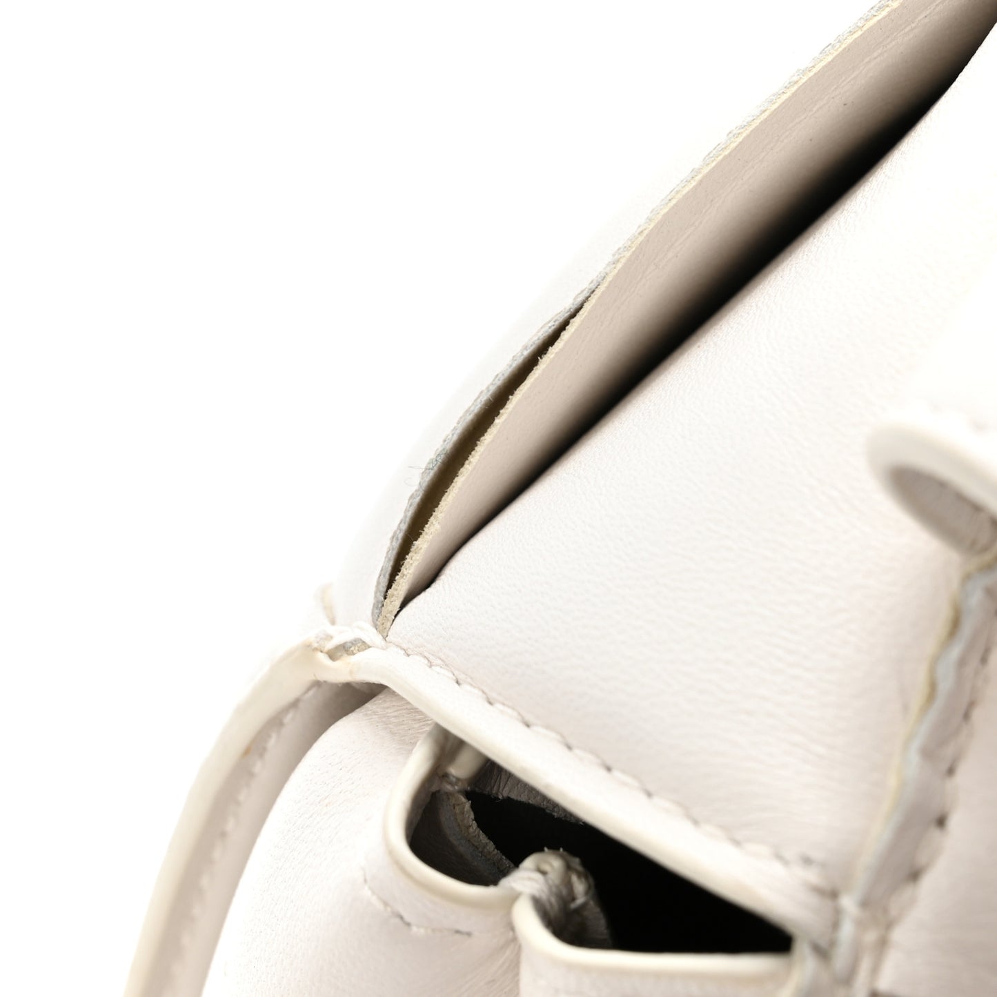 Nappa Intreccio Padded Top Handle Shoulder Bag White
