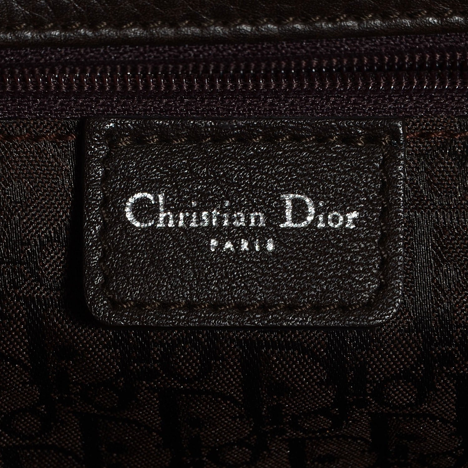 Christian Dior Leather Cannage Stitched Small Tote Brown 6 of 8