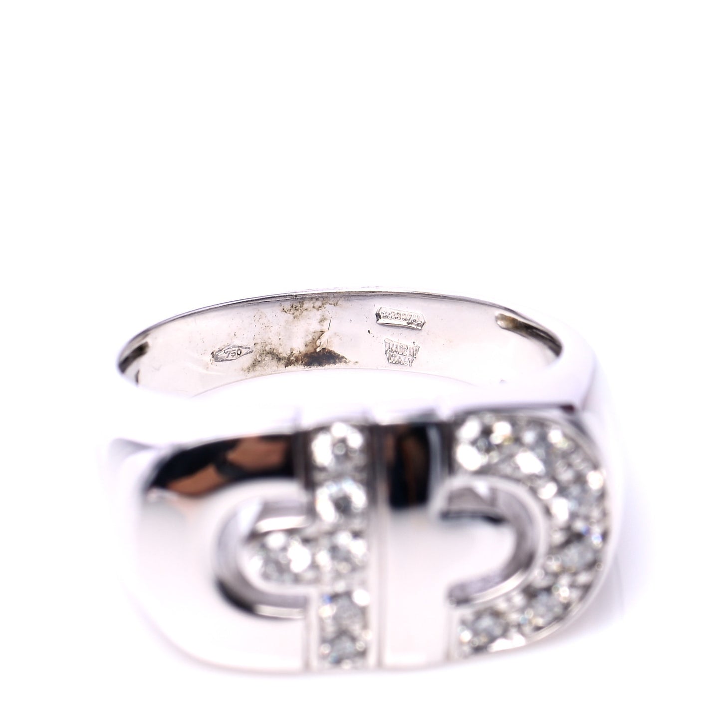 18K White Gold Diamond Parentesi Ring 54 6.75