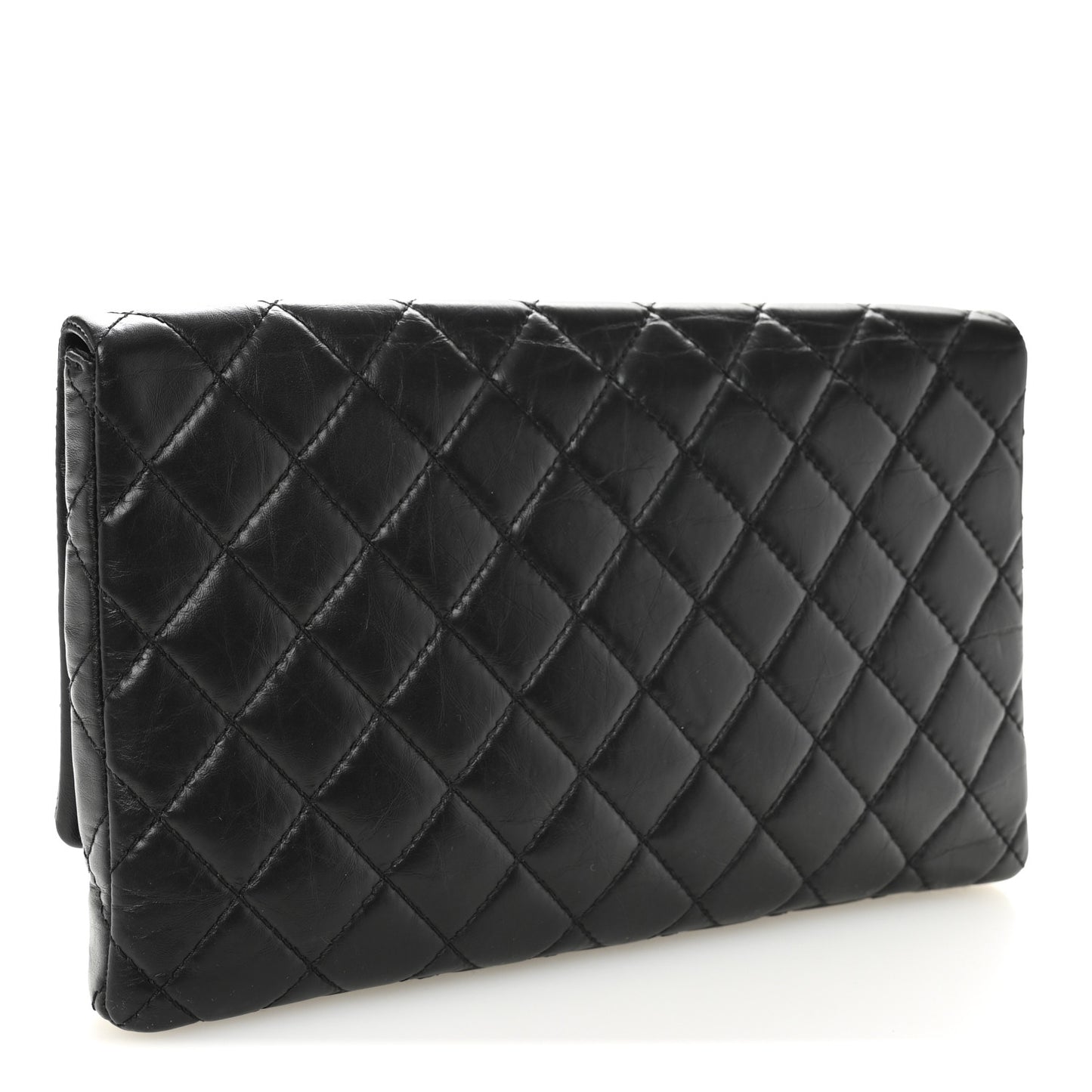 Aged Calfskin Quilted Reissue 2.55 Clutch Black