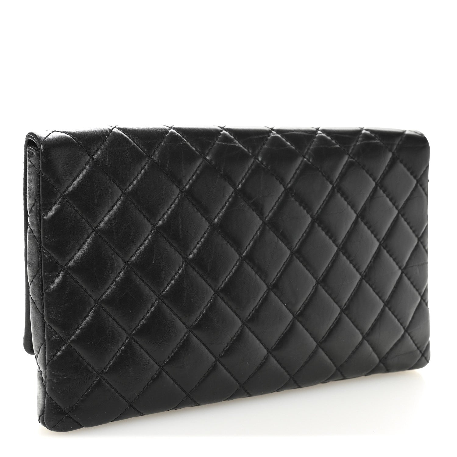 Chanel Aged Calfskin Quilted Reissue 2.55 Clutch Black 3 of 7