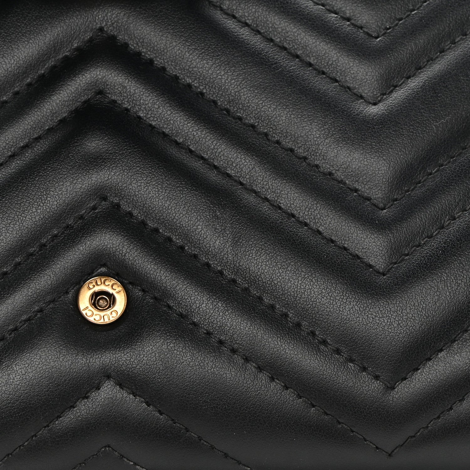 Gucci Calfskin Matelasse GG Marmont Chain Wallet Black 12 of 14