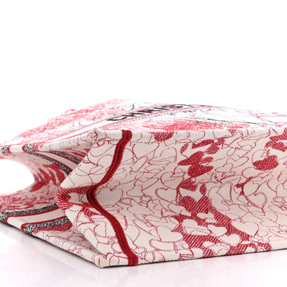 Christian Dior Canvas Embroidered Large Dioramour D-Royaume Book Tote Red Multicolor 9 of 10