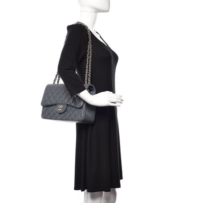 Chanel Caviar Quilted Jumbo Double Flap Dark Grey 2 of 11