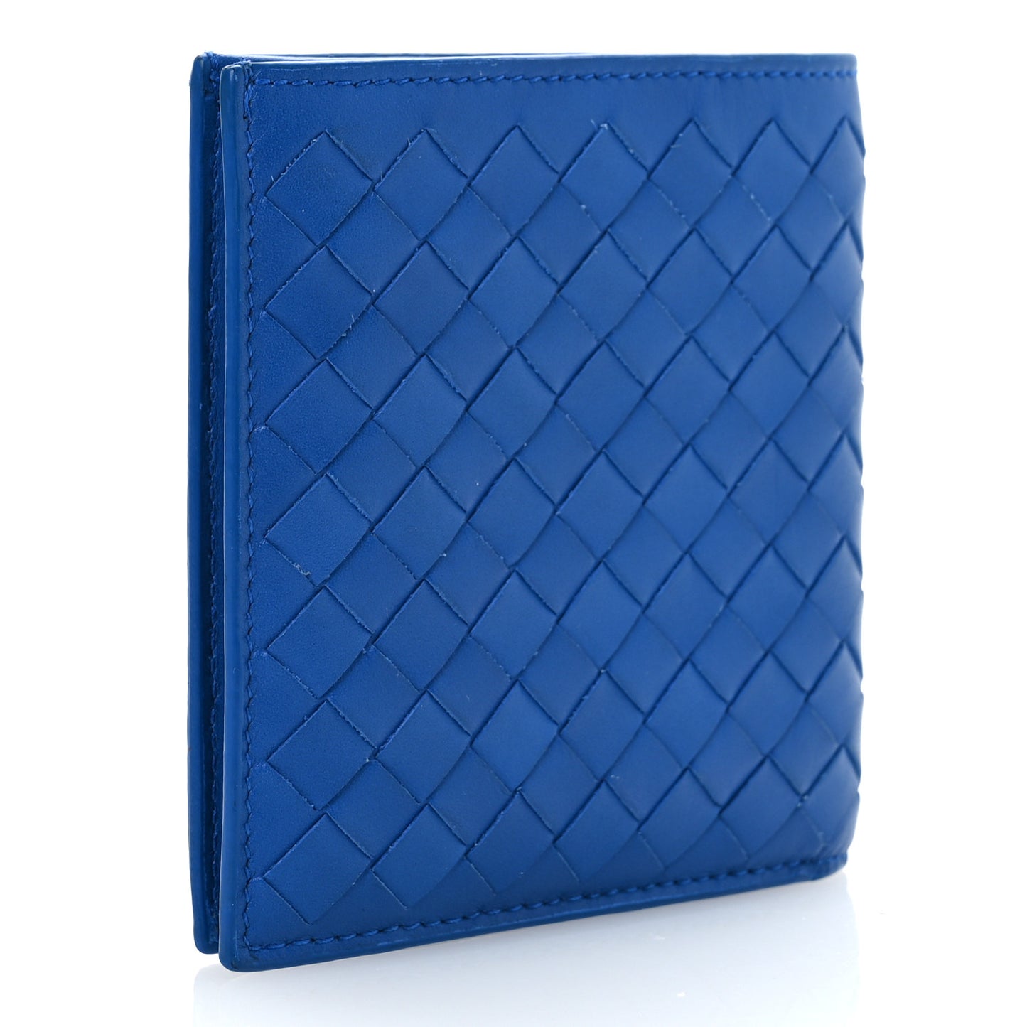 Nappa Intrecciato Bi-Fold Wallet Blue
