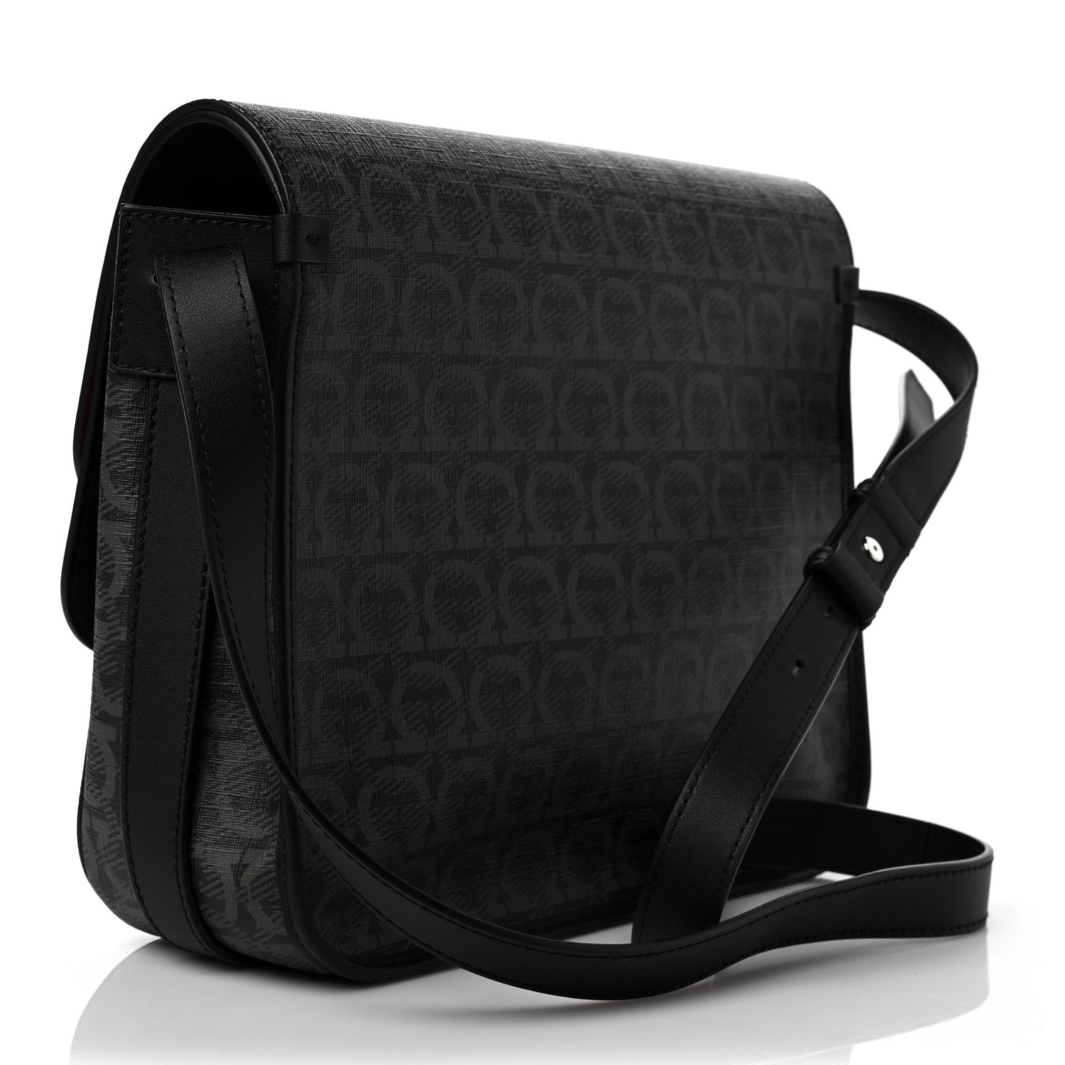 Salvatore Ferragamo メッセンジャーバッグ Salvatore Ferragamo Calfskin Gancini Messenger Bag Black 1121797