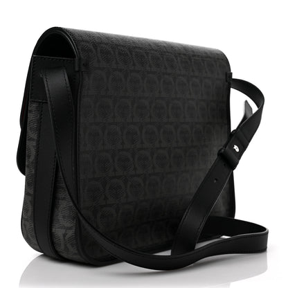 Salvatore Ferragamo Calfskin Gancini Messenger Bag Black 2 of 8