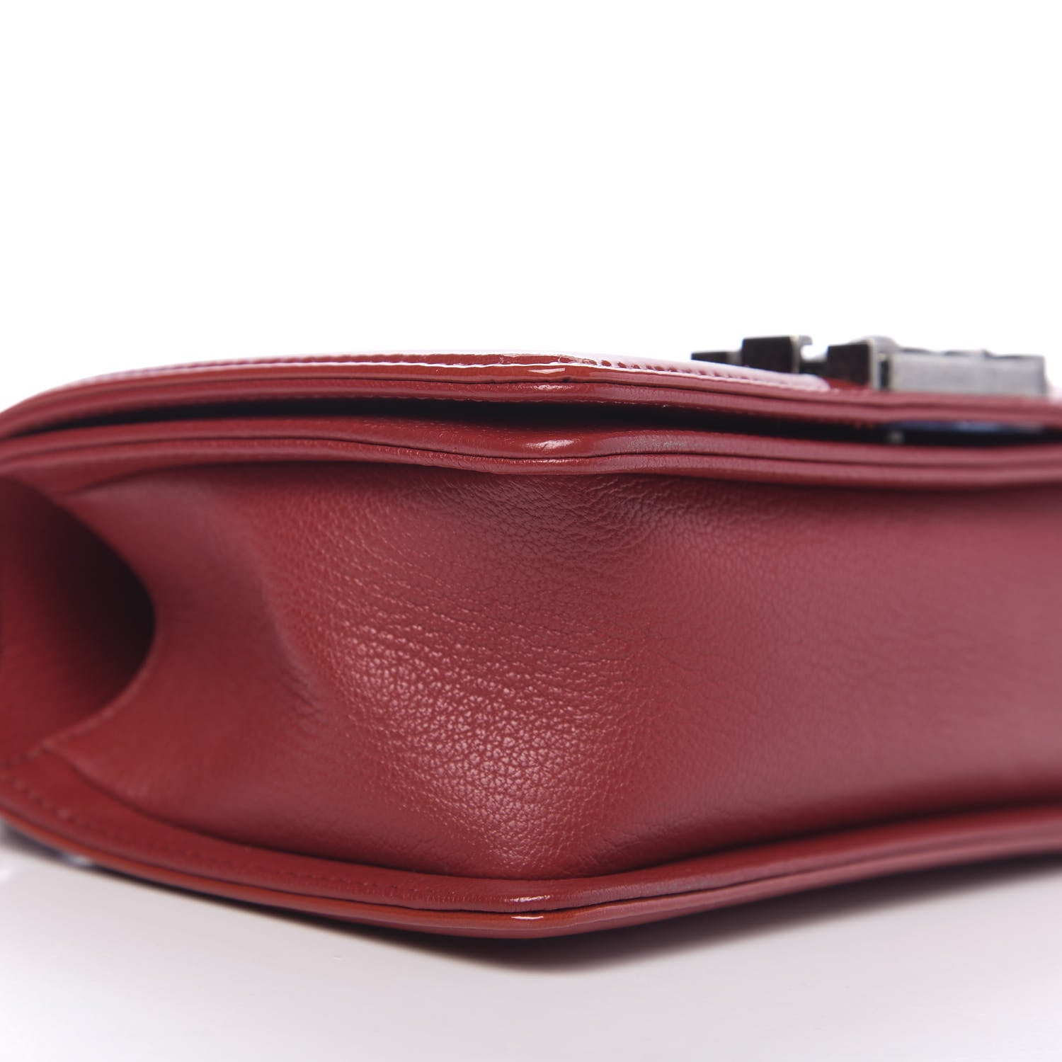 Chanel Goatskin Quilted Patent Small Duo Boy Flap Red 8 of 10