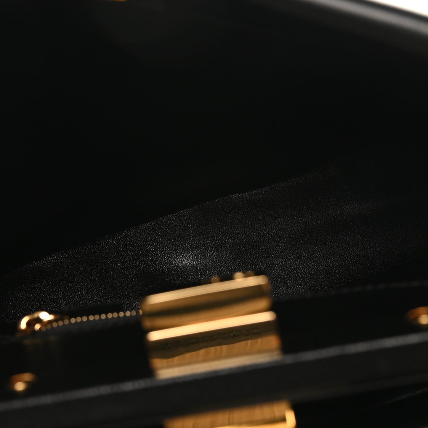 Shearling Nappa Macro FF 1974 Mini Peekaboo Iconic Satchel Tobacco Black