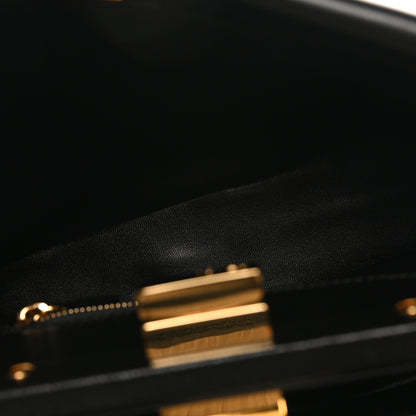 Fendi Shearling Nappa Macro FF 1974 Mini Peekaboo Iconic Satchel Tobacco Black 5 of 9