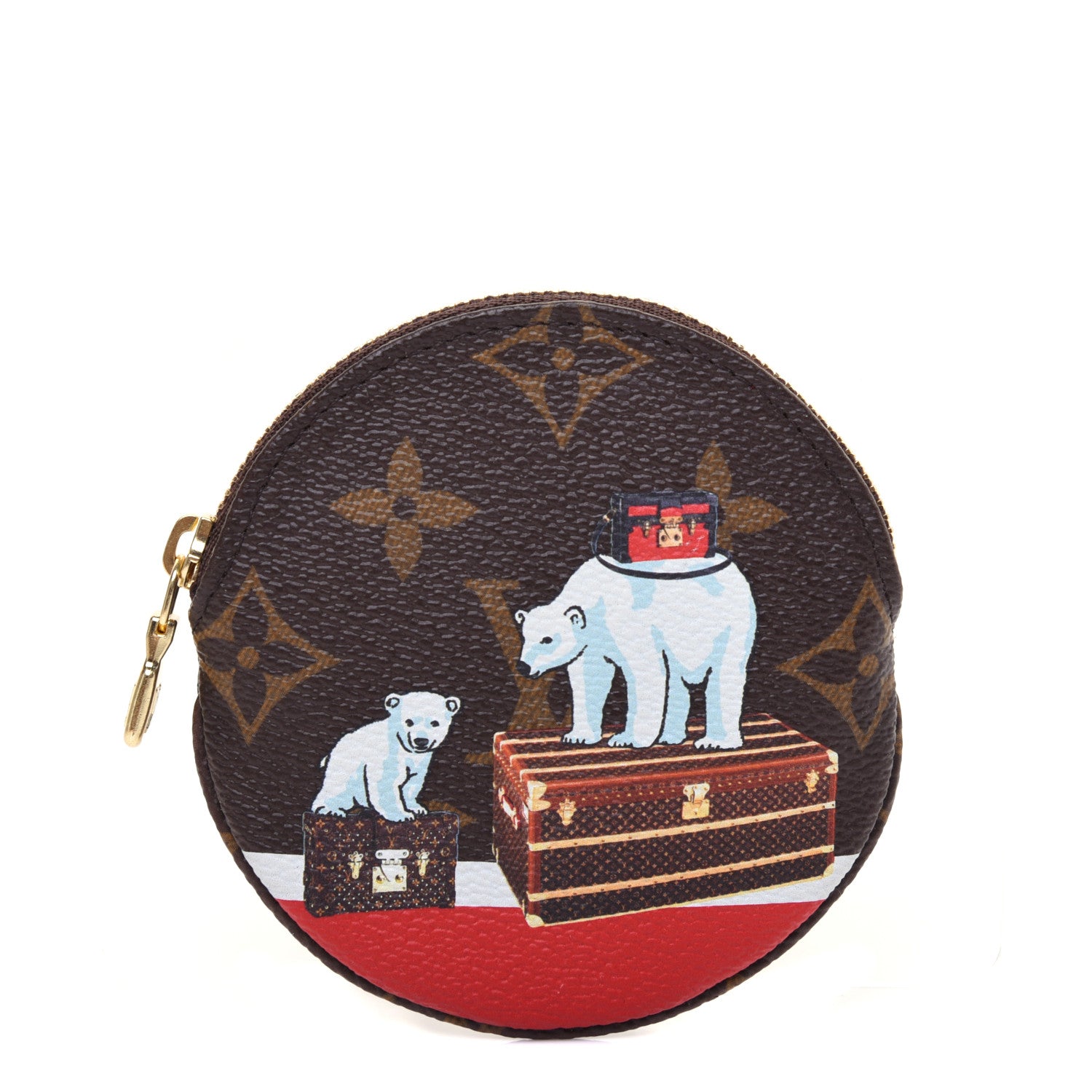 Louis Vuitton Monogram 2017 Christmas Animation Round Coin Purse 1 of 11
