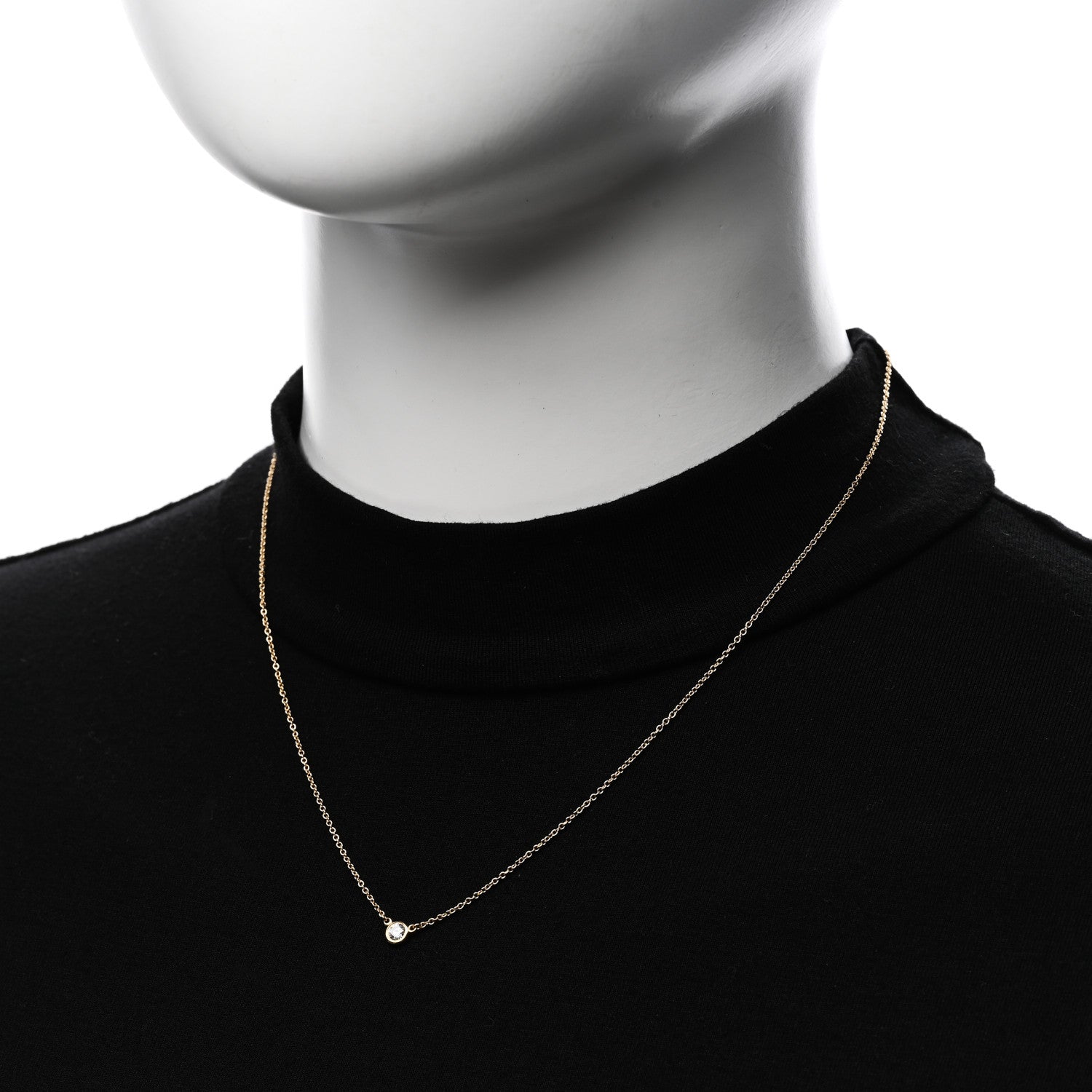 Tiffany 18K Yellow Gold Diamond .12ct Elsa Peretti Diamonds by the Yard Pendant Necklace 2 of 5