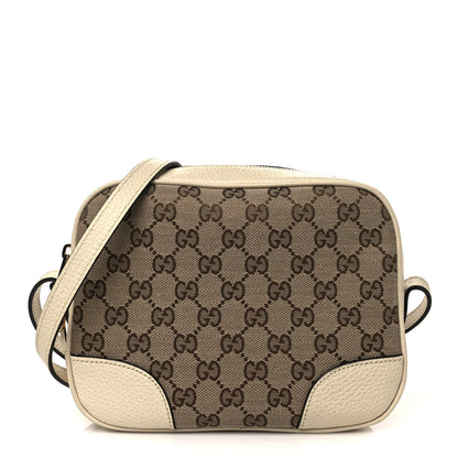 Gucci Monogram Dollar Calfskin Mini Bree Messenger Bag Beige Ebony Avoire 1 of 6
