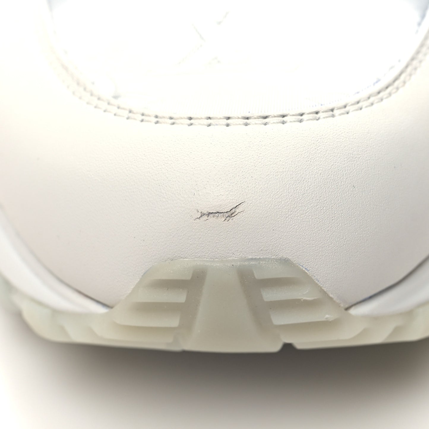 Iridescent Textile Monogram Calfskin Mens Run Away Sneakers 7 White