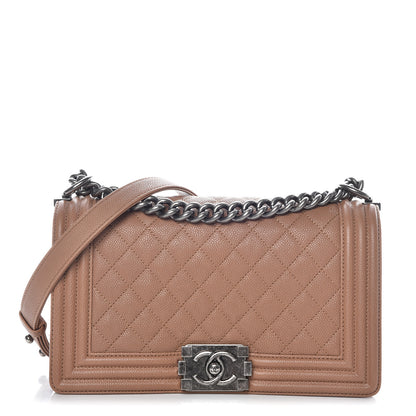 Chanel Caviar Quilted Medium Boy Flap Camel 1 of 13