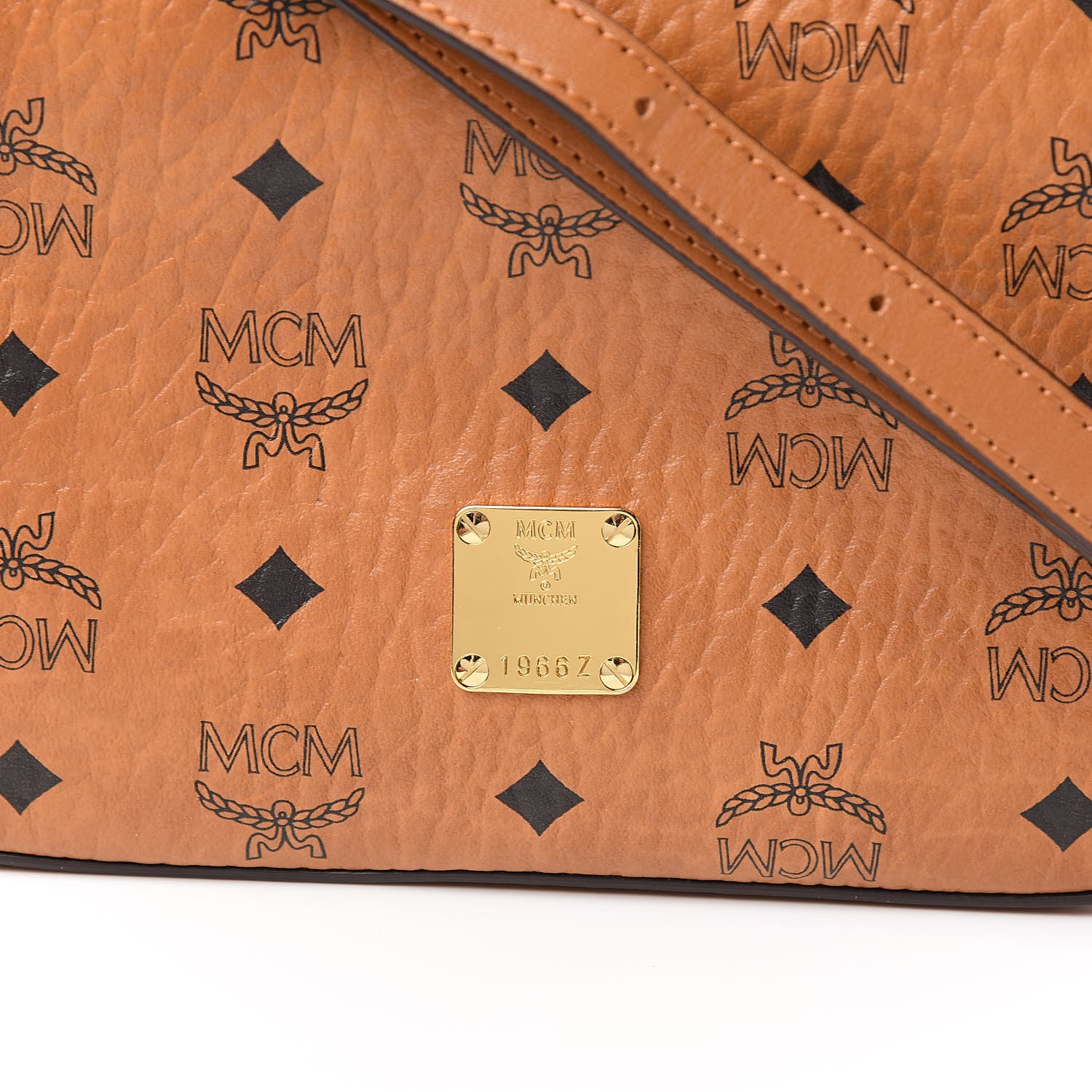 MCM Visetos Camera Crossbody Bag Cognac 9 of 9