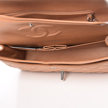 Chanel Caviar Quilted Medium Double Flap Dark Beige 5 of 10