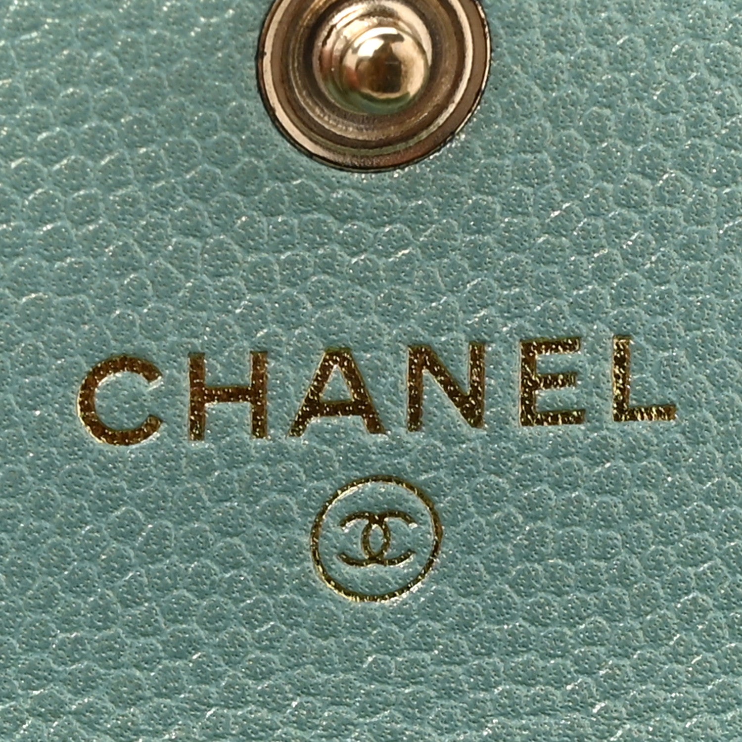 Chanel Iridescent Caviar Quilted Pearl On Top Coin Purse With Chain Light Green 6 of 11