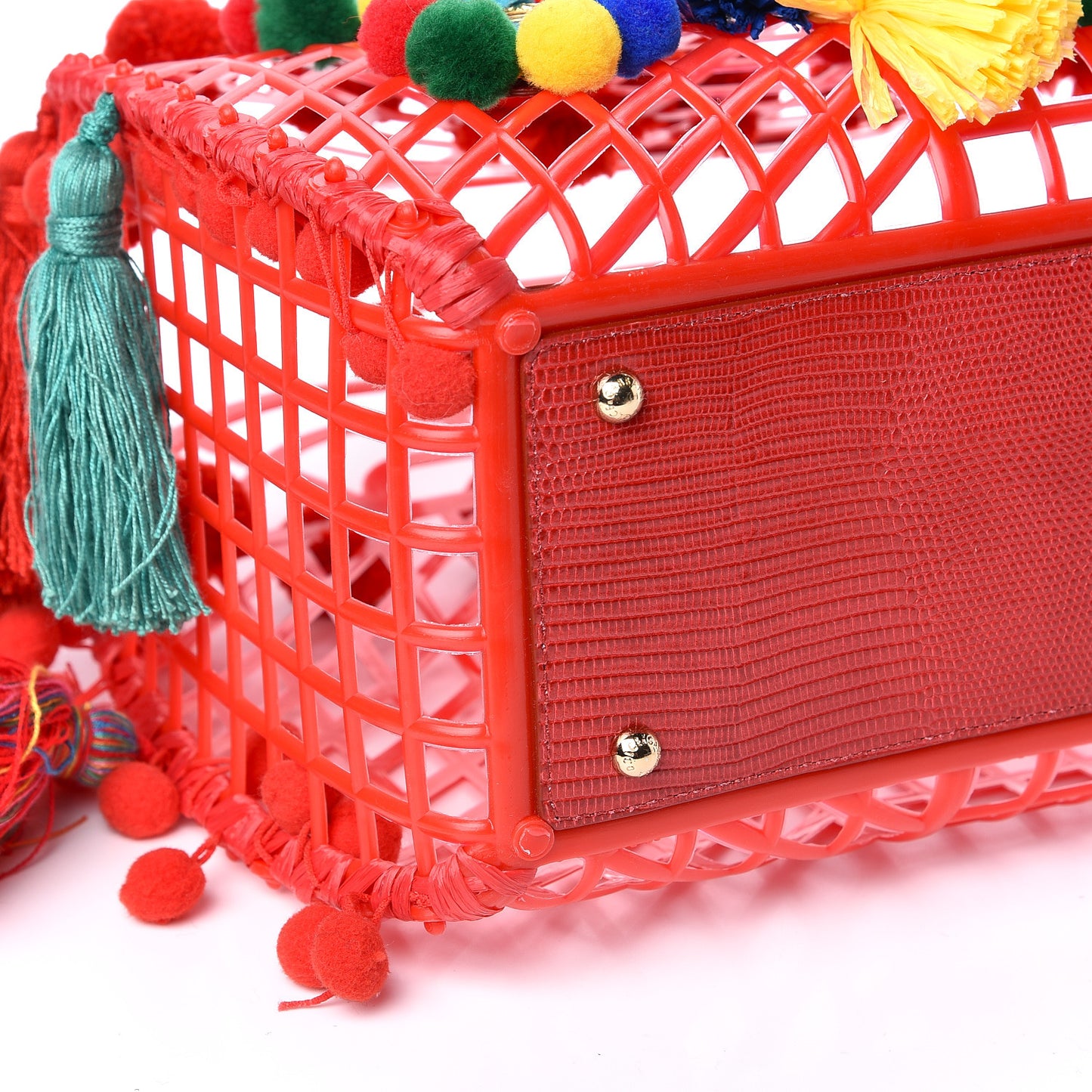 PVC Cage Market Tote Red