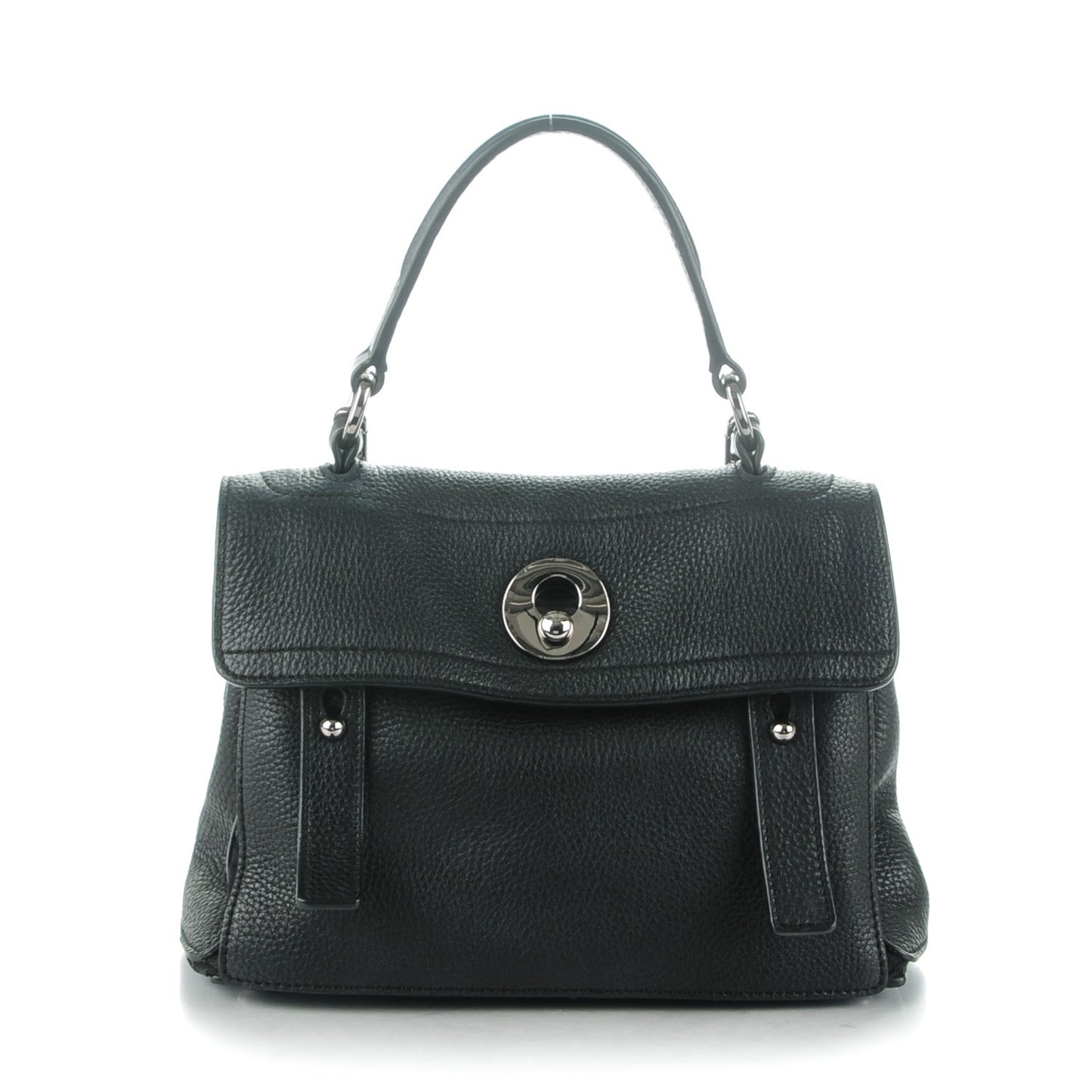 Calfskin Canvas Small Muse Two Black