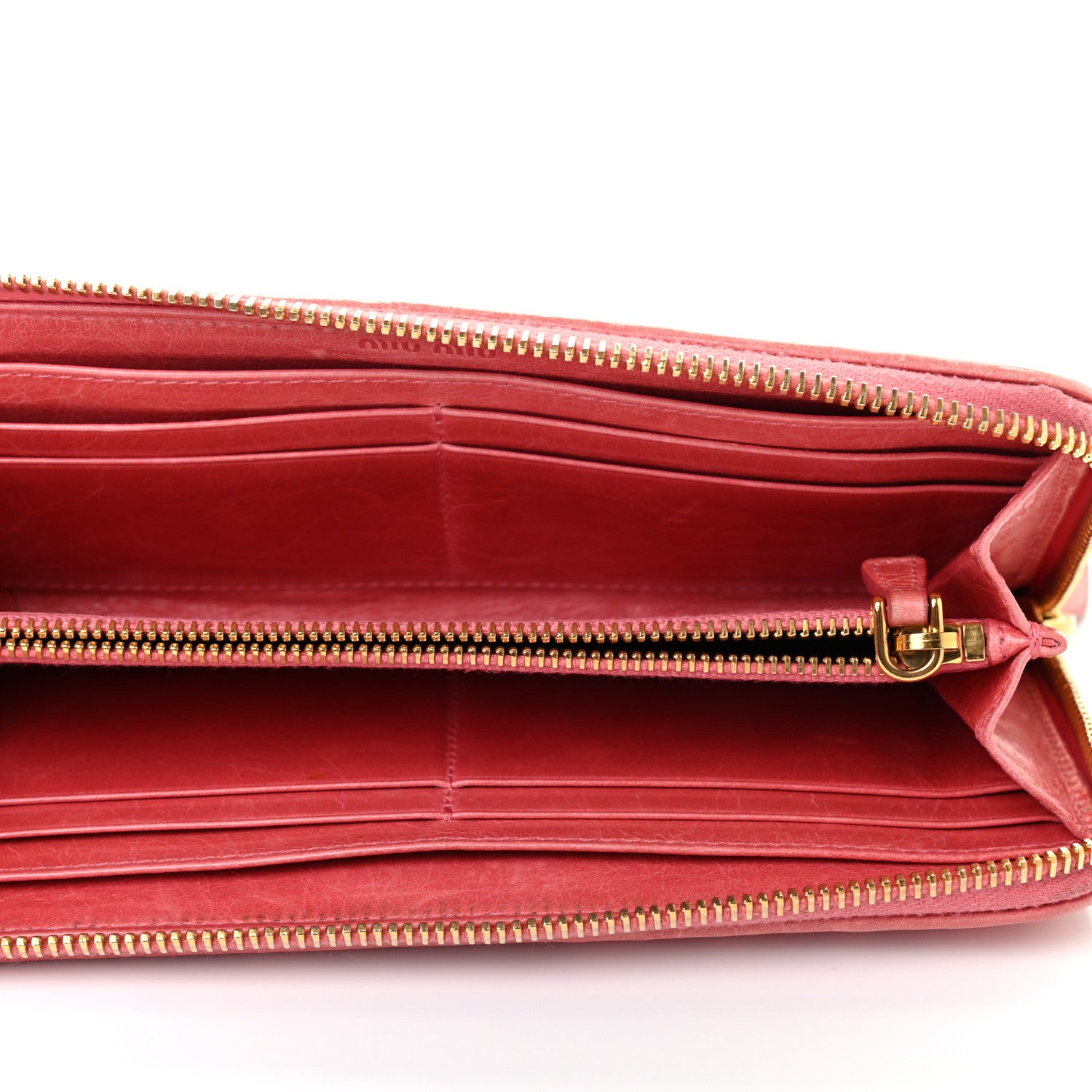 Miu Miu Nappa Matelasse Lux Zip Around Wallet Rosa 5 of 8