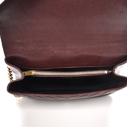 Saint Laurent Sheepskin Matelasse Chevron Monogram Large College Satchel Amaranto 6 of 10