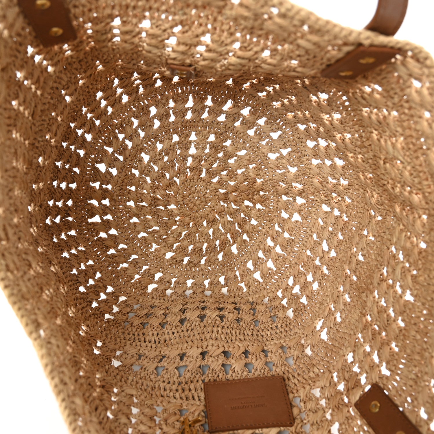 Saint Laurent Raffia Calfskin Small Panier Tote Naturel 5 of 10