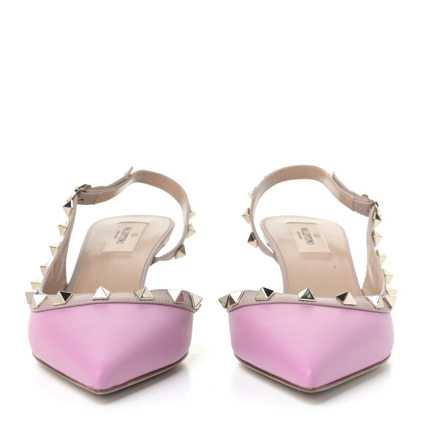 Nappa Rockstud Half D'Orsay Slingback 50mm Pumps 38 Giacinto Poudre