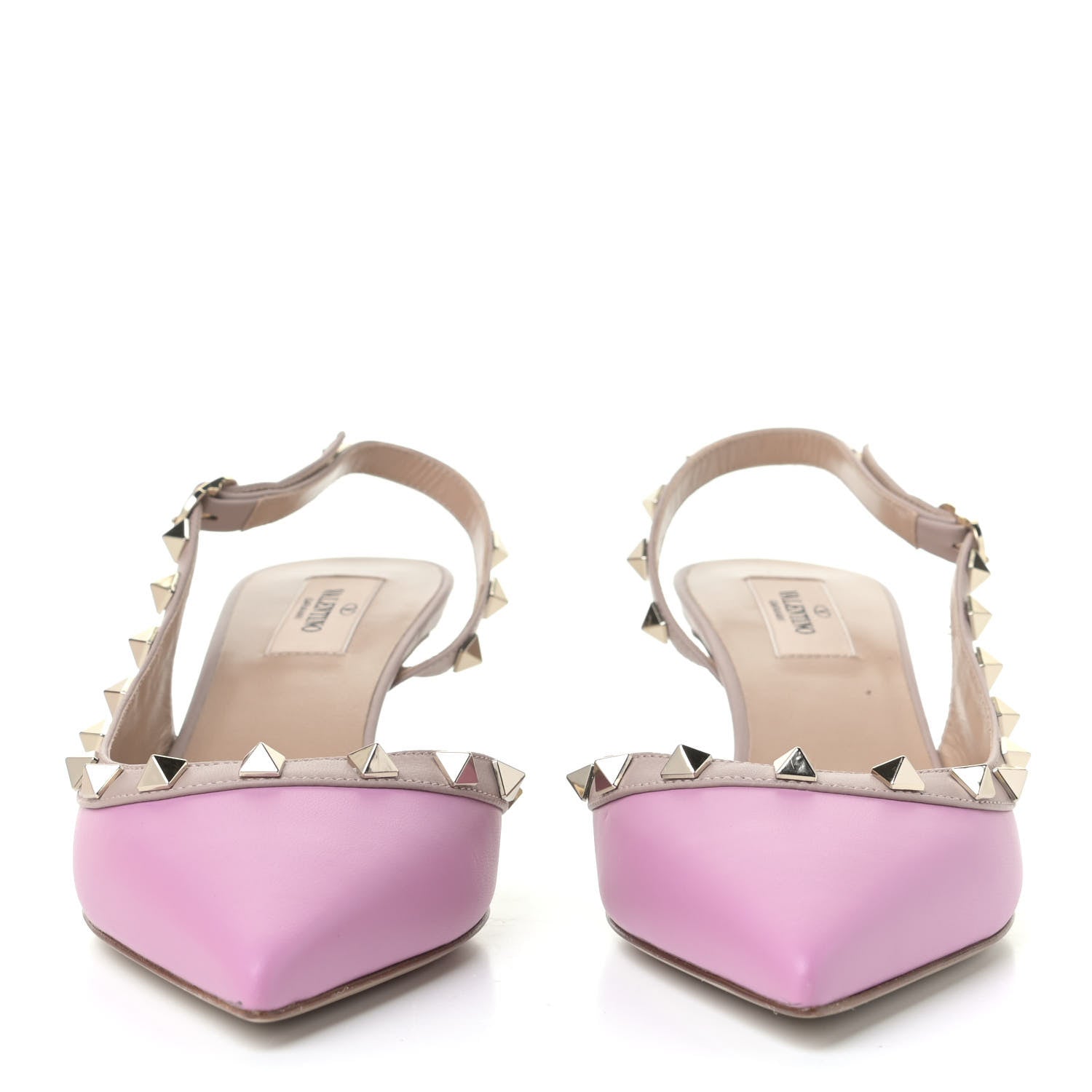 Valentino Garavani Nappa Rockstud Half D'Orsay Slingback 50mm Pumps 38 Giacinto Poudre 2 of 4