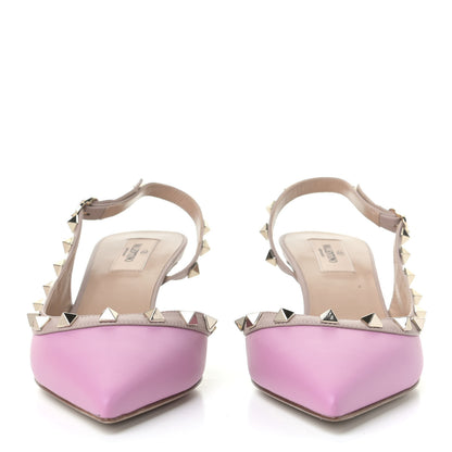 Valentino Garavani Nappa Rockstud Half D'Orsay Slingback 50mm Pumps 38 Giacinto Poudre 2 of 4