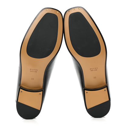 Gucci Goatskin Womens Horsebit Mid-Heel Loafers 39 Black 5 of 8