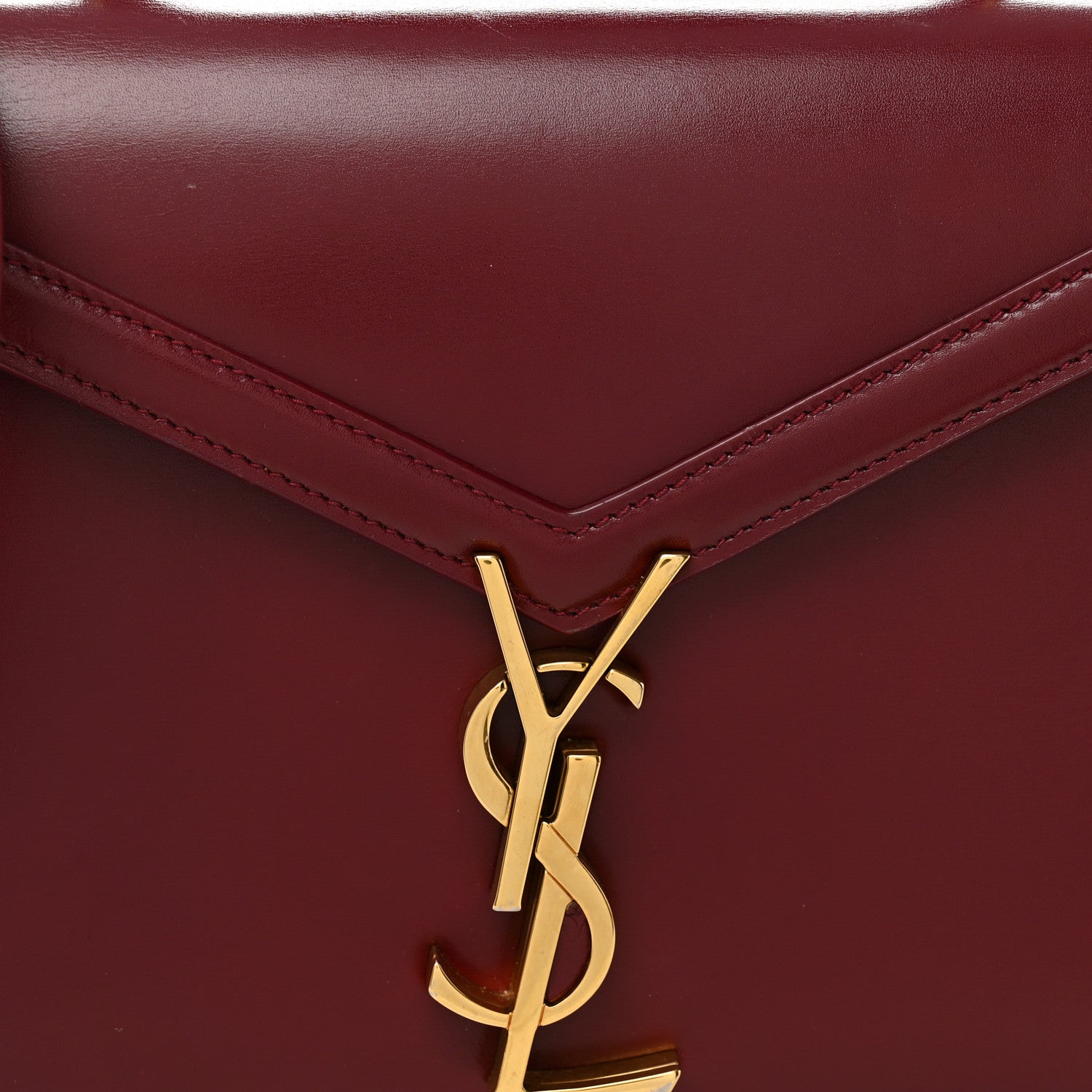 Saint Laurent Calfskin Mini Classic Monogram Cassandra Top Handle New Dark Bordeaux 7 of 10