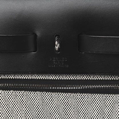 Hermes Toile H Berline Vache Hunter Herbag Zip PM 31 Black Ecru 7 of 18
