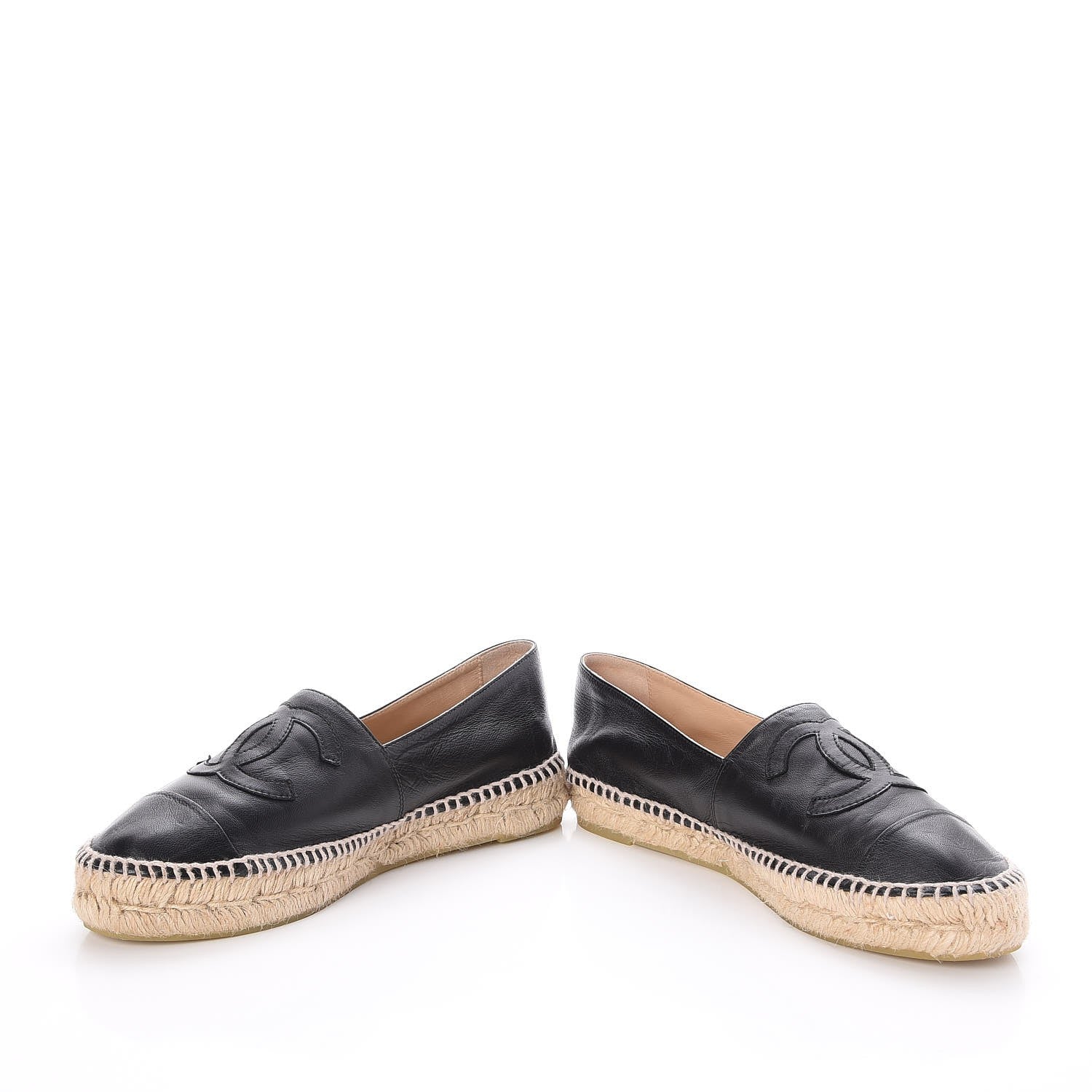 Chanel Lambskin CC Cap Toe Espadrilles 39 Black 5 of 11
