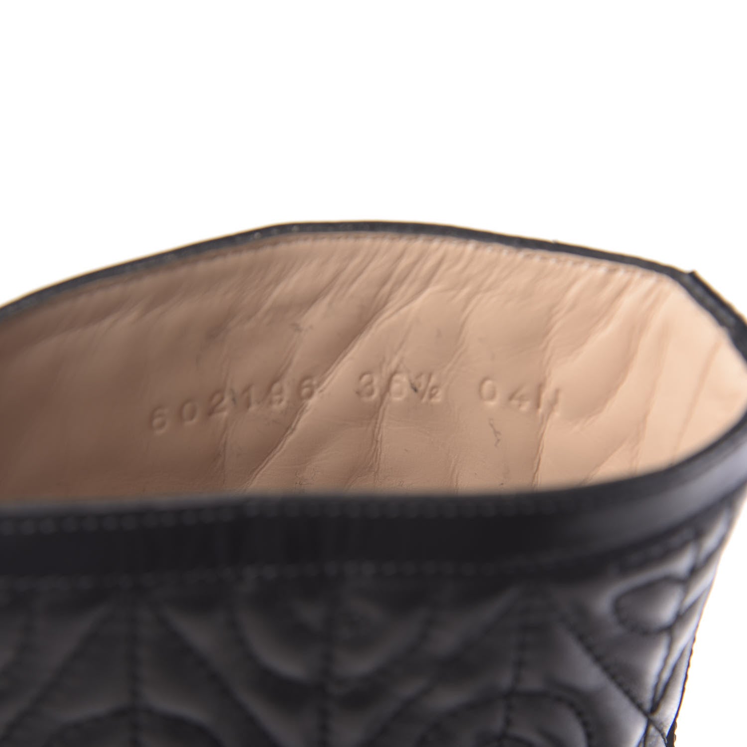 Gucci Calfskin Nappa Rhombus Quilted Trip Ankle Boots 36.5 Black 11 of 12